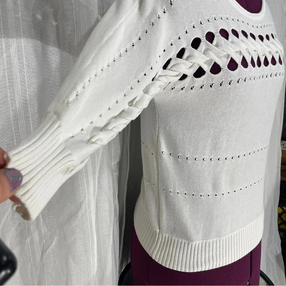 Armani exchange small white knitted sweater - Picture 4 of 8